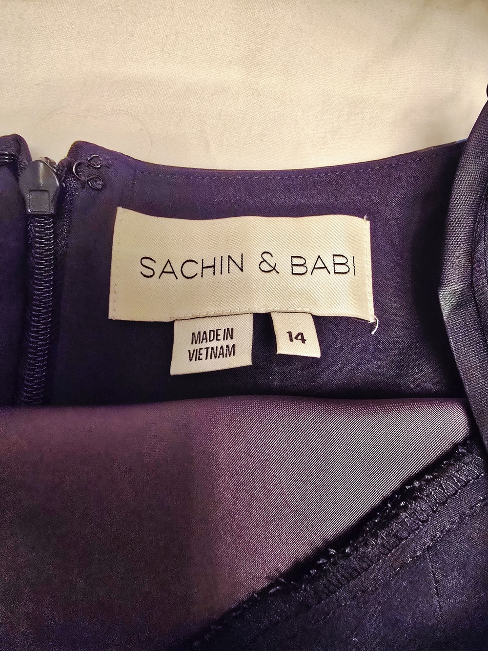 NWOT Sachin + Babi Floral Navy Blue A-Line, V-Neck Maxi Dress W/ Straps Sz 14 - Picture 9 of 14